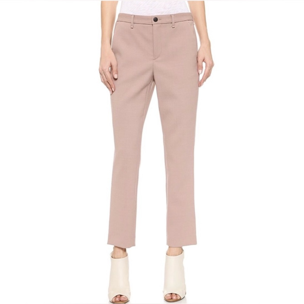 rag & bone WOOL BLEND CROPPED ANKLE PANTS Antique Rose 4